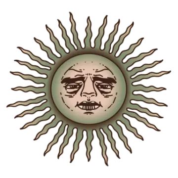 a sun with the face of a man