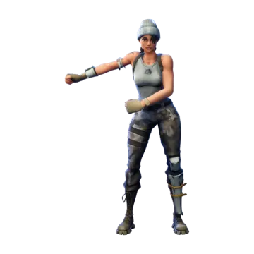 a woman in a gray outfit holding a baseball bat