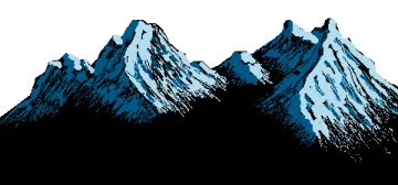 a black and white drawing of mountains
