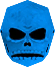 an image of a blue skull face