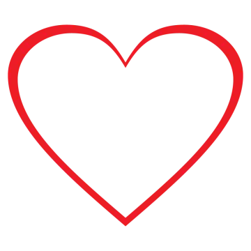a red heart on a white background