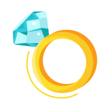 a ring with a diamond on top