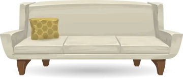 a couch with a pillow on it