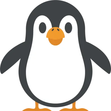 a penguin with a black and white face