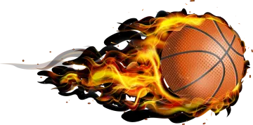 an image of a basketball ball on fire