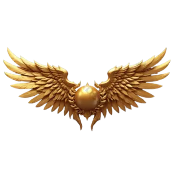 an image of a golden bird with wings