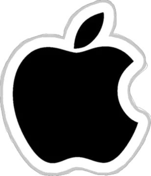 an apple logo on a white background