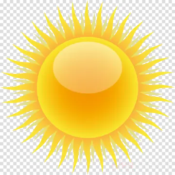 a yellow sun on a transparent background
