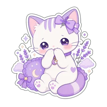 a white cat sitting on top of a purple flower
