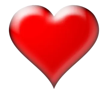 a red heart on a white background