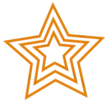 an orange star with a white background