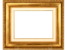 a gold frame on a white background