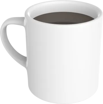 a cup of coffee on a white background