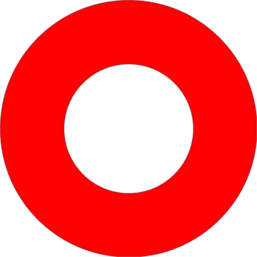a red circle with the letter o on it