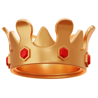 a gold crown on a white background