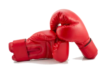 a pair of red boxing gloves