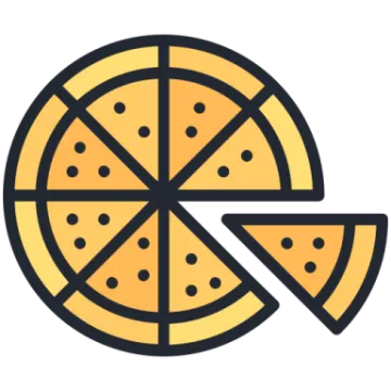 a slice of pizza on a white background