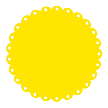 a yellow circle with white dots