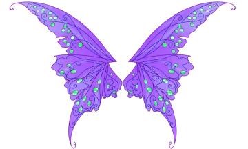 a purple butterfly with green eyes and wings