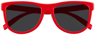 a pair of red sunglasses