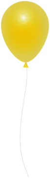 a yellow balloon on a white background