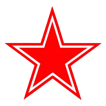 a red and white star