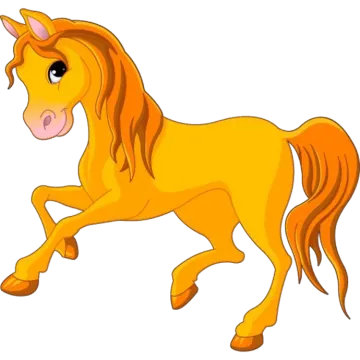 a cartoon horse running