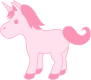a pink unicorn on a white background