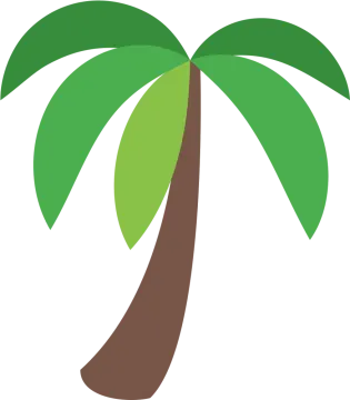 a palm tree with green leaves
