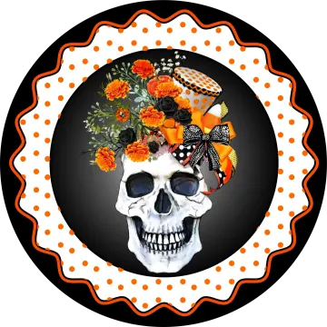 a skull with flowers and butterflies on it