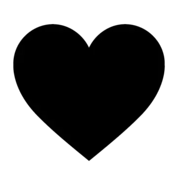 a black heart on white background