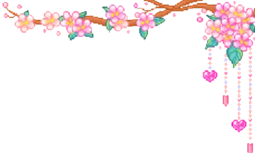 a branch with flowers and hearts on it