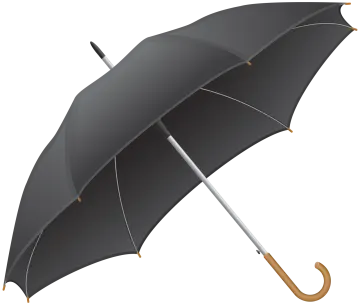 a black umbrella on a white background