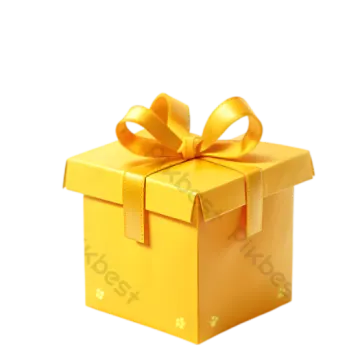 a yellow gift box with a bow