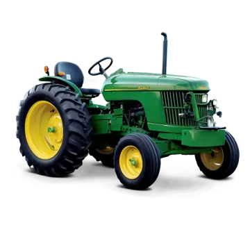 a green tractor on a white background