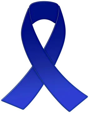 a blue ribbon on a white background
