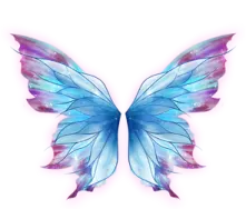 a blue butterfly on a white background