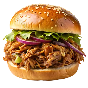 a close up of a chicken sandwich on a bun