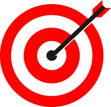 a red target with an arrow in the center