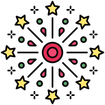 a circle with stars and circles around it