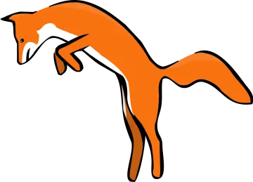 an orange fox on a white background