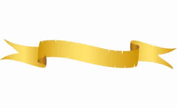 a gold ribbon on a white background