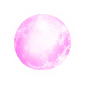 a pink moon on a white background