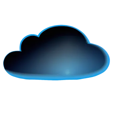 a blue cloud on a white background