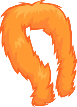 the letter q is made up of orange hair