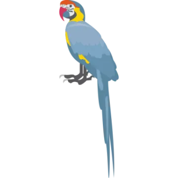 a blue and yellow parrot sitting on a branch
