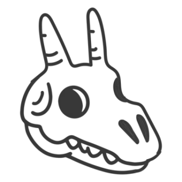 a drawing of a dinosaur's head