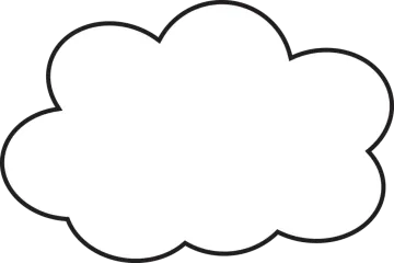 a black and white cloud on a white background