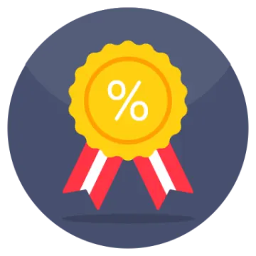 a gold medal with a red ribbon around it