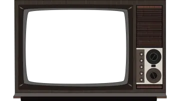 an old television with a blank screen